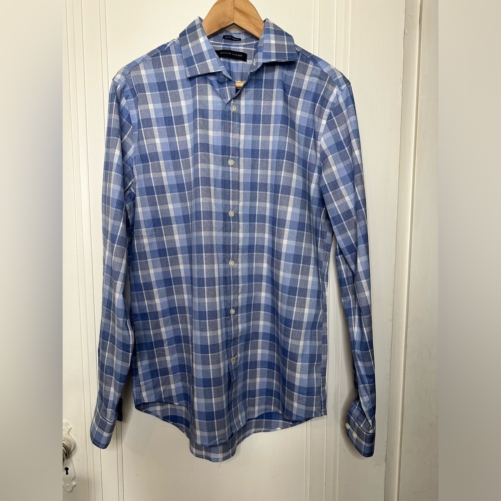 Tommy Hilfiger Slim Fit Stretch Long Sleeve Button Down 16 34/35 Large